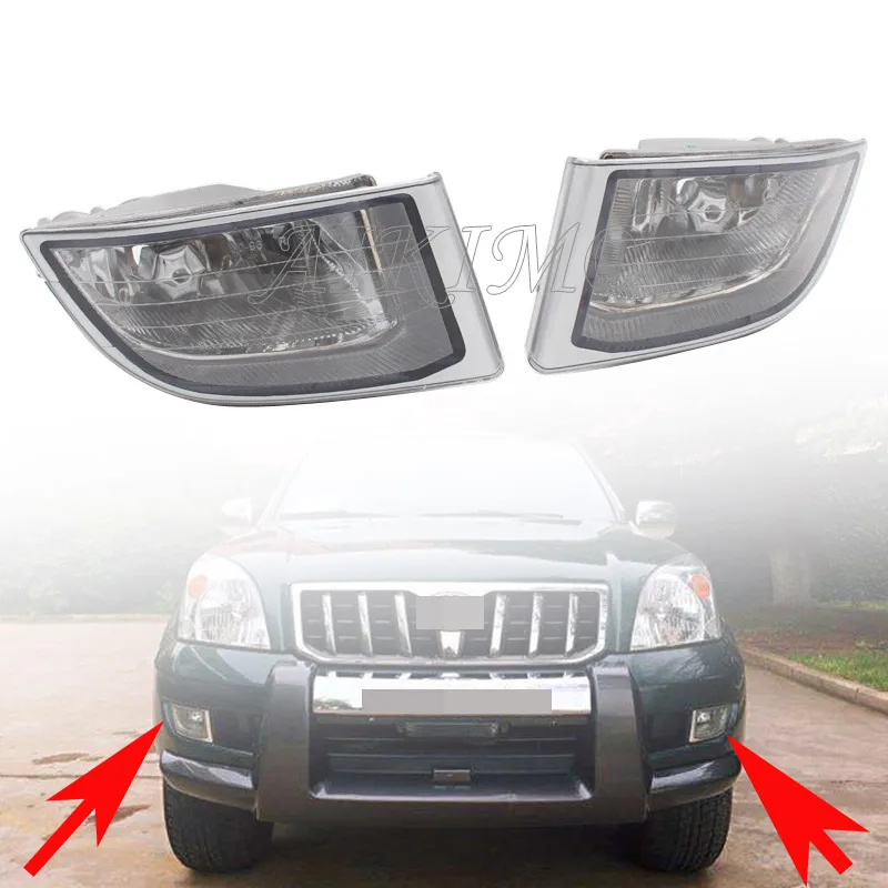 Car Day Time Running Lights Front Bumper Left/Right Side Fog Light Fog Lamp DRL For Toyota PRADO 120 Series 2700 LC120 2002-2008