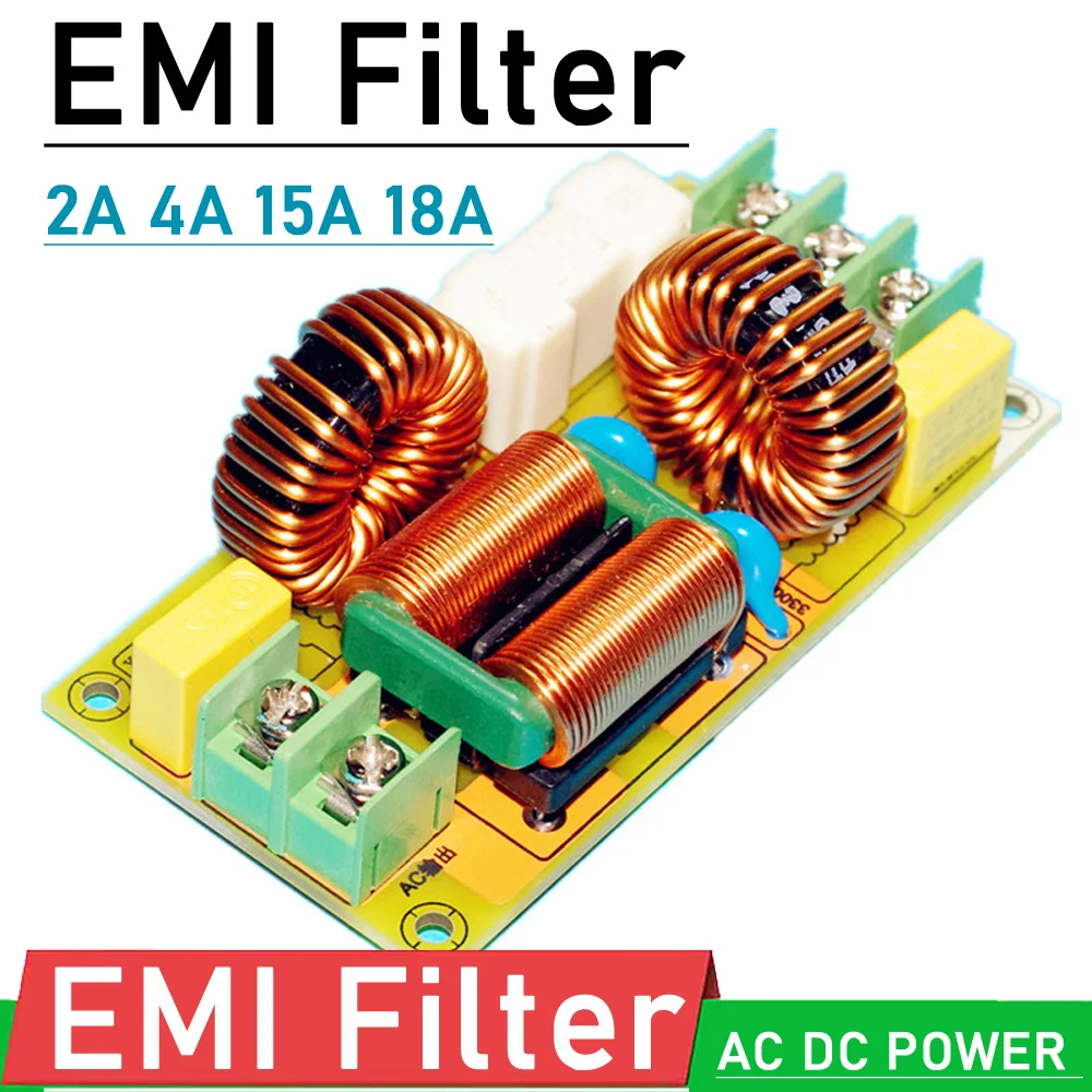 Imagem -02 - Filtro ac dc Power Interferência Eletromagnética Purificador de Potência Amplificador Filtro de Ruído 2a 8a 15a 25a