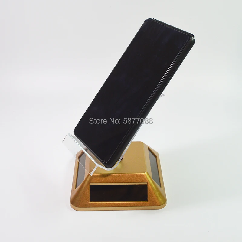 iPhone Solar Display Stand Powered Both by Solar Energy and Battery Rotating Bracket Mobile Phone Store Base Holder