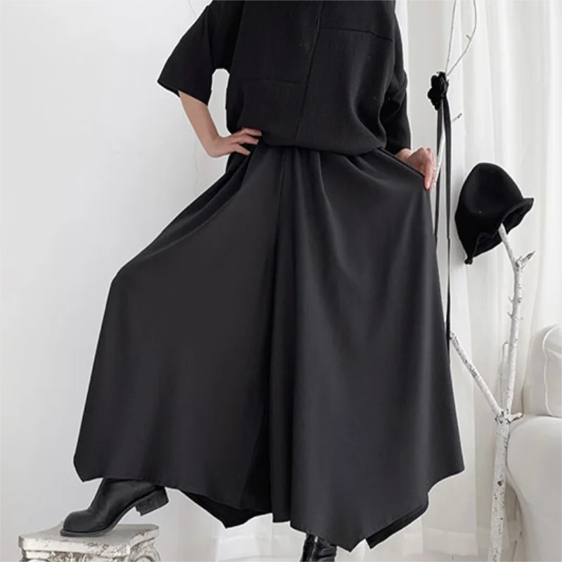 Lady Trouser Skirt Spring And Autumn New Brunet Small Times Women's Dress Designer Style Leisure Irregular Wide Leg Skirt Pants