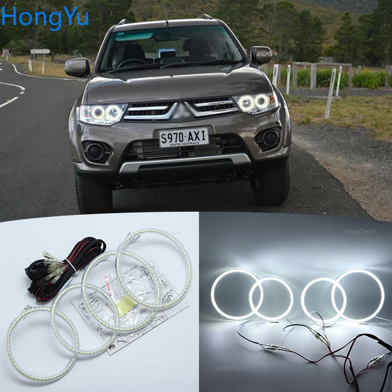 

Для Mitsubishi Challenger Pajero Sport 2008-2014, супер яркий белый цвет, 3528 SMD комплект светодиодов «глаза ангела», дневные ходовые огни, светильник DRL