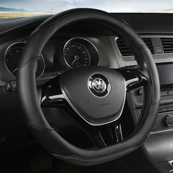 Car Steering Wheel Cover 38cm Leather For VW Touran Golf Gti Polo Sedan Passat Santana Jetta Tiguan Gol Sagitar CC Car Styling