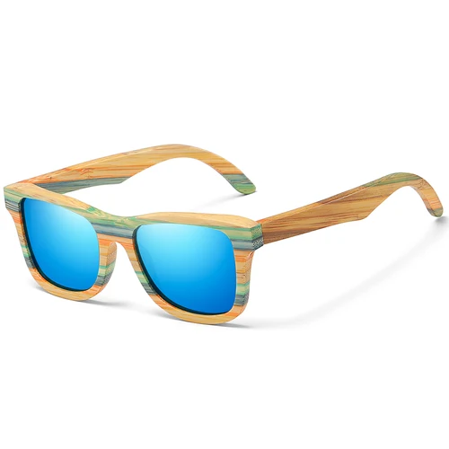 Imagen 2 del producto Gafas de sol GM Skateboard de madera y bambú polarizadas para mujer y hombre, gafas de sol de madera de diseñador de nueva marca, lentes de protección UV S3834
