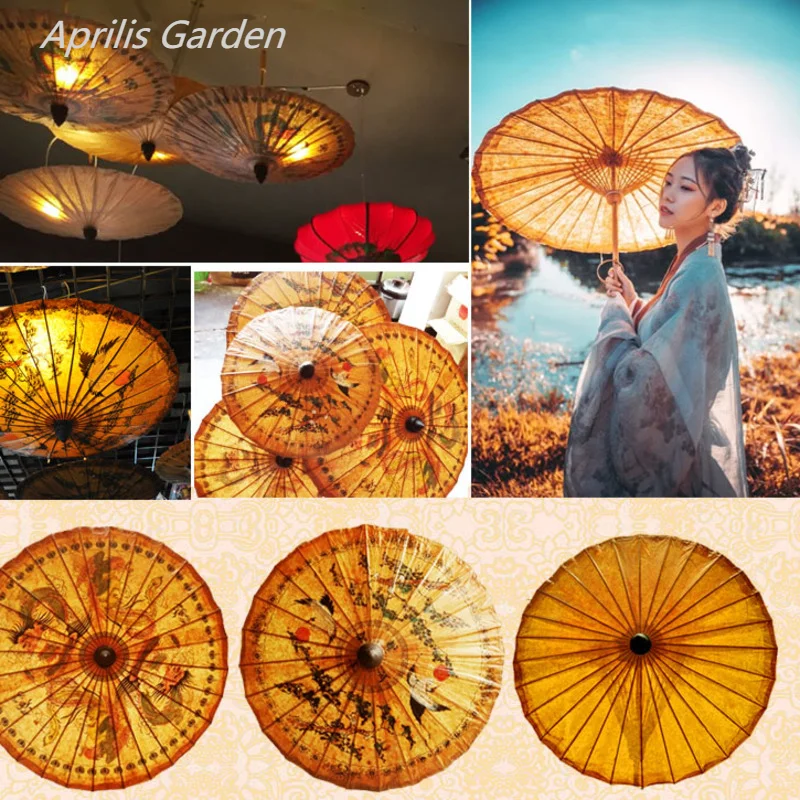 Handmade Ethnic Oil Paper Parasol Umbrella Antique Chinese Style Decor Photography Props Dance Qipao Hanfu Umbrella Thailand