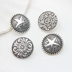 CONCHO stop cynkowy okrągły kształt poszycia Vintage ozdobne guziki Charms zawieszki 3 sztuk/partia 30MM dla DIY akcesoria