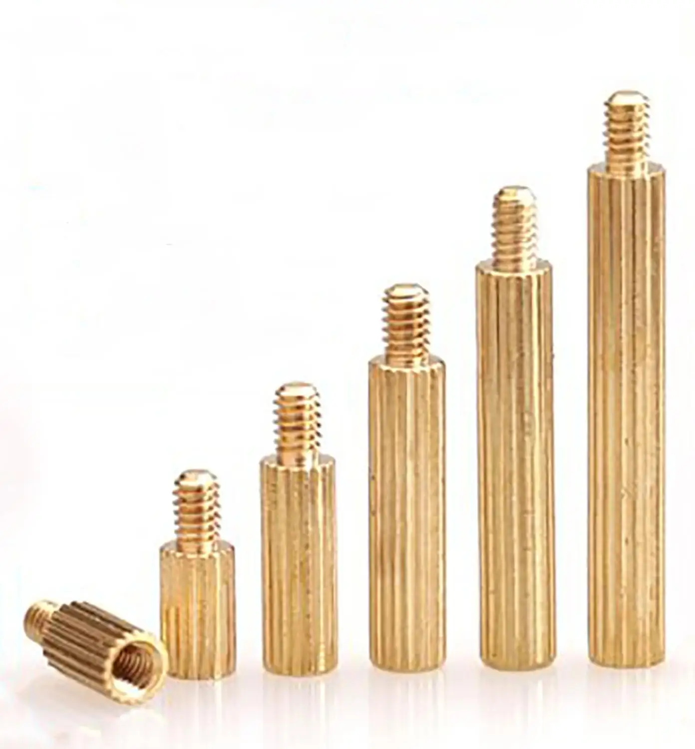 M2 Brass Round Knurled Male Female Standoff Stud Pillars Spacers Screws For PCB Motherboard Surveillance Cameras M2*L+3mm