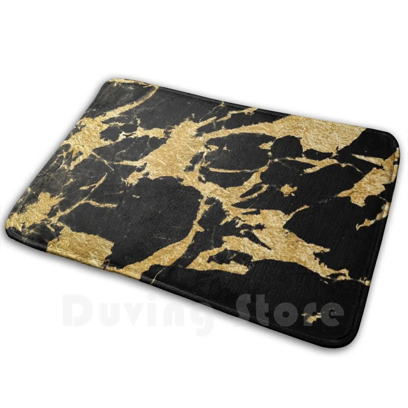 Black Marble Gold Glam #2 #decor #art Carpet Mat Rug Cushion Soft Non-Slip Graphic Design Marble Texture Blackmarble