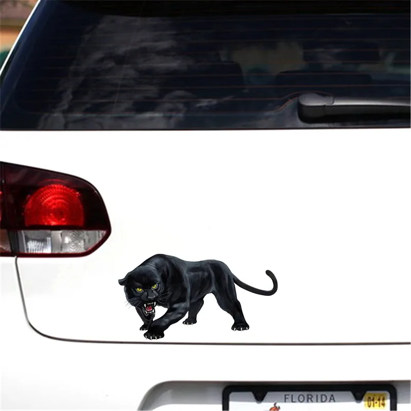 Beautiful Animal Sticker Black Panther Roaring Colorful KKs Car Sticker Waterproof Reflective Laser Decals Pvc Car Decor