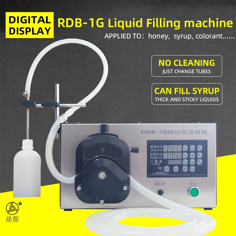 RDB-1G | 반자동 연동 펌프, 액체 충전 기계, 병 필러-샴푸, 페인트, 부드러운 점성 액체