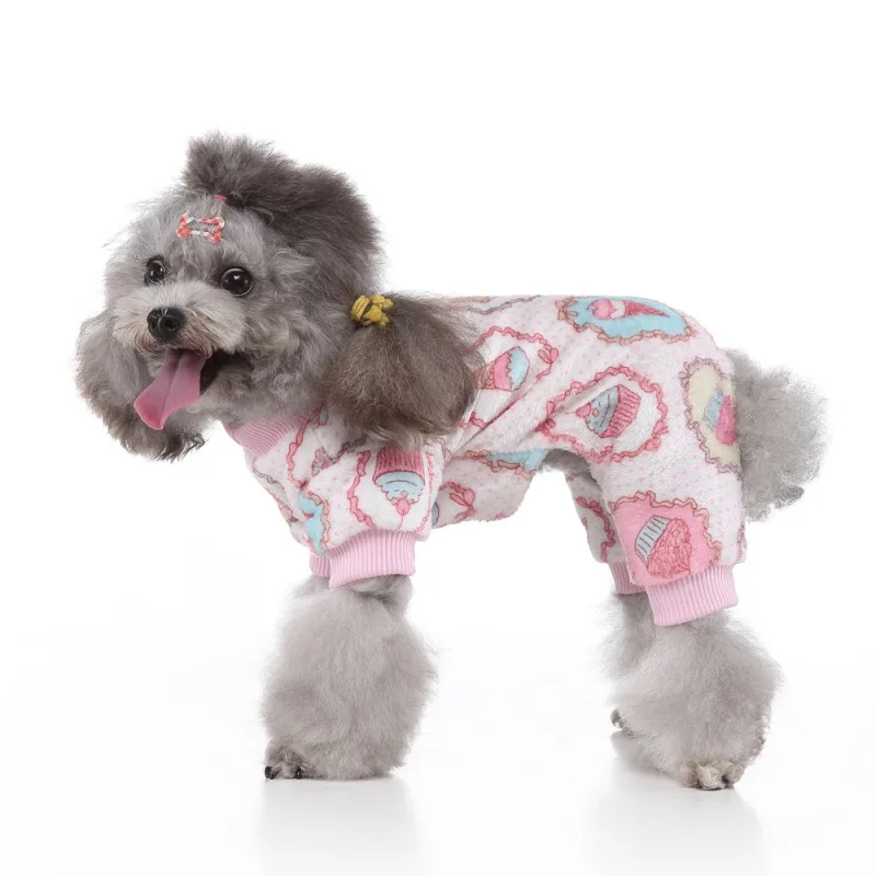 Winter Dog Clothes Pet Print Jumpsuit Pajamas for Small Dogs Cat Puppy Clothing for Chihuahua Yorkies Pomeranian Puppy Clothing