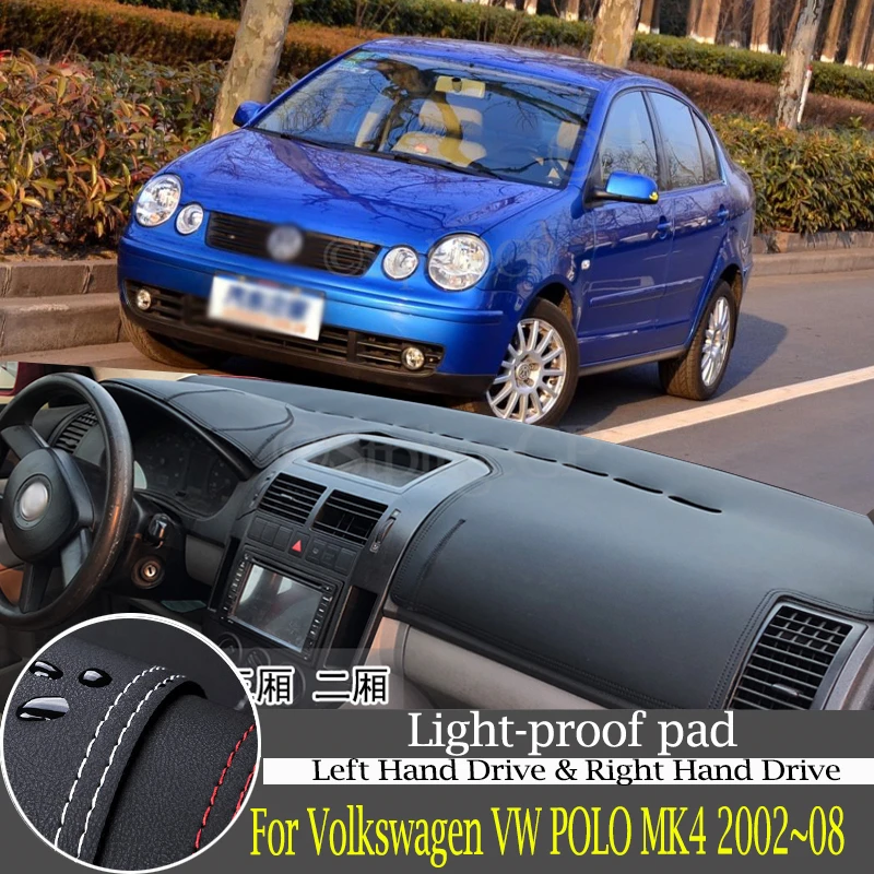 

High-quality leather instrument panel protection pad and light-proof pad for Volkswagen VW POLO MK4 2002~2008 car accessories
