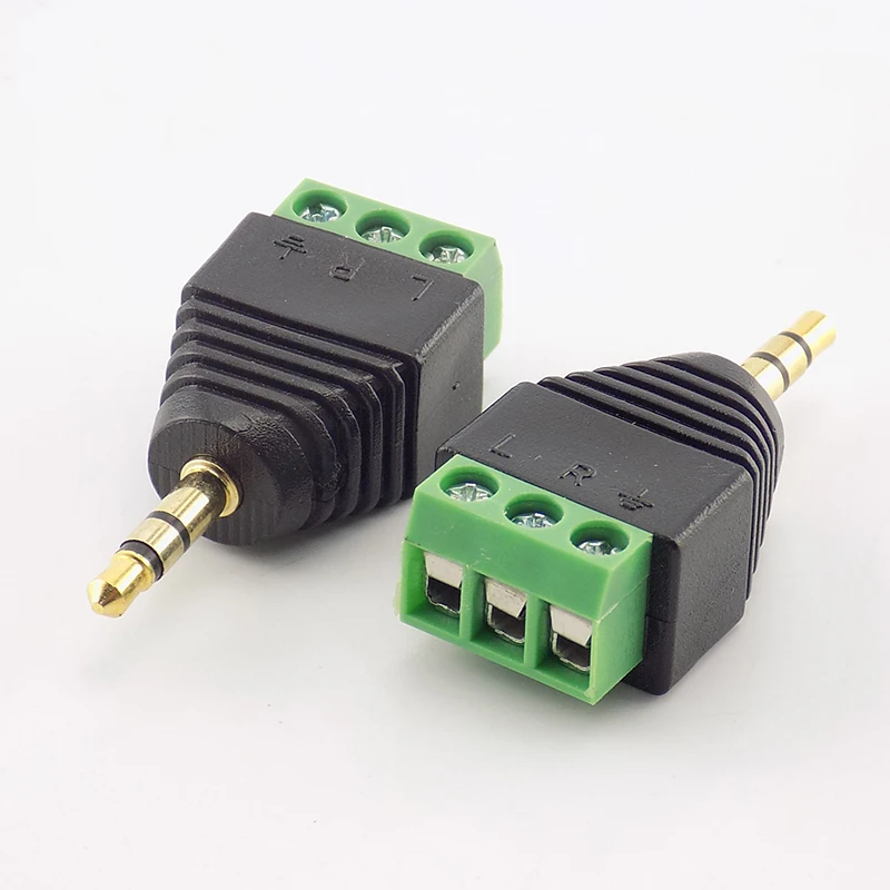 3.5mm Jack Headphone Plug 3 Pole/4 Pole Stereo Solderless Connector Audio Head To Terminal DIY Plug