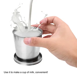 Anahtarlık ile taşınabilir paslanmaz çelik Katlanır bardak, içme suyu, katlanır, teleskopik, katlanabilir, dış mekan, seyahat En iyi 10 satış-fincan kahve-no. 4