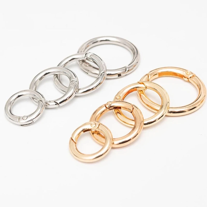

10Pcs Metal Purse Buckles 22/25/26.5/33mm Spring O Ring Round Carabiner Snap Hook Spring Keyring Clasp DIY Jewelry Bag Accessory