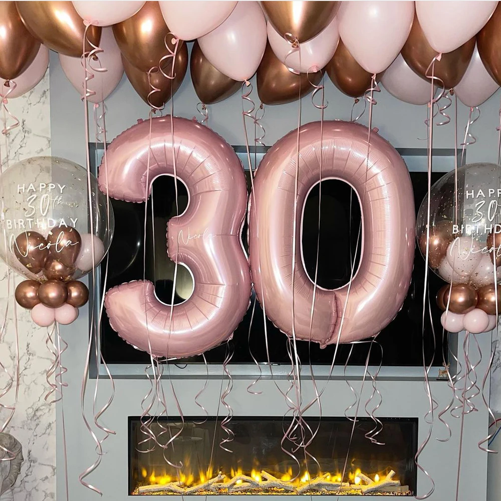 Globos de helio de aluminio para adultos, suministros de decoración para  fiesta de cumpleaños, número de oro rosa de 40 pulgadas, 18, 20, 21, 30 y  50 años, 2 uds. / Artículos para fiestas, image size:1000x1000