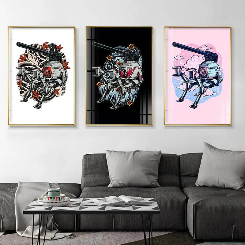 Anime Mobile Suit Gundam Cartoon Decoration Wall Art Pictures Prints Poster Canvas Painting Minimalist Modular Modern Home Decor