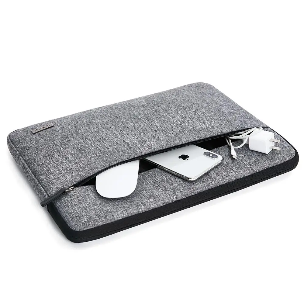 DOMISO Canvas Shockproof 10 11 13 14 15.6 Inch Laptop Sleeve Tablet Protective Case Anti-shock Padding Computer Bag Blue Grey