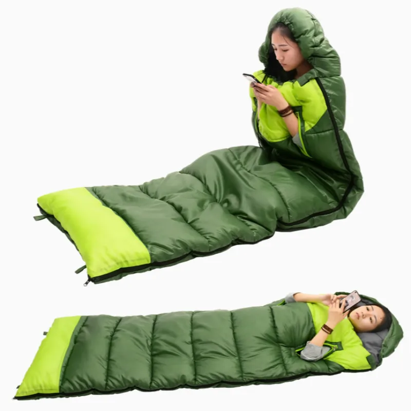 Travel Sleeping Bag Indoor Lazy Sleep Bag Outdoor Hiking Waterproof Splicing Envelope Cotton Thicken Warm Camping Sleeping Bags