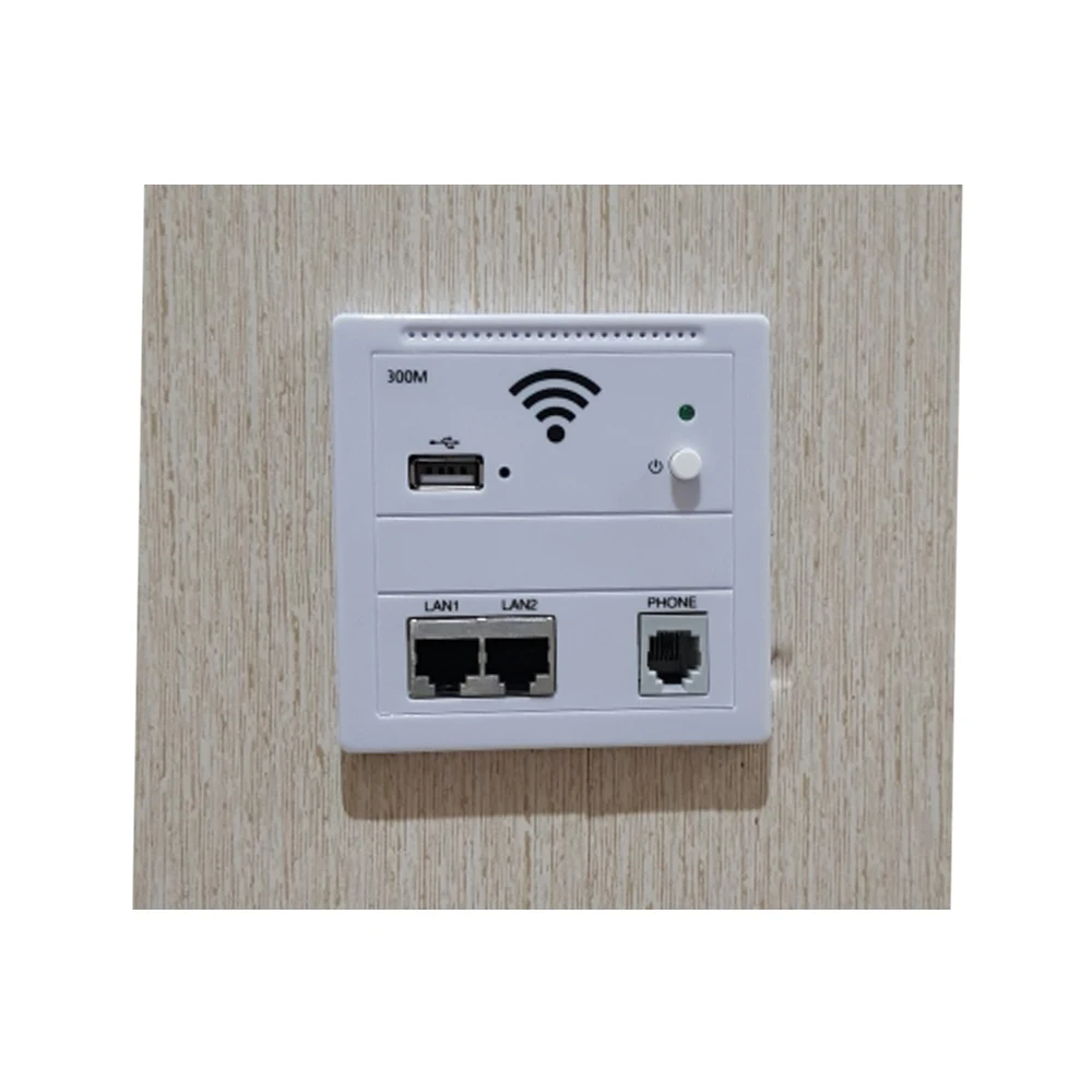 300Mbps indoor Wireless In Wall AP WiFi Router AC100V 240V 802.3af POE Power Access Point USB Charging Phone RJ11 RJ45 On-off