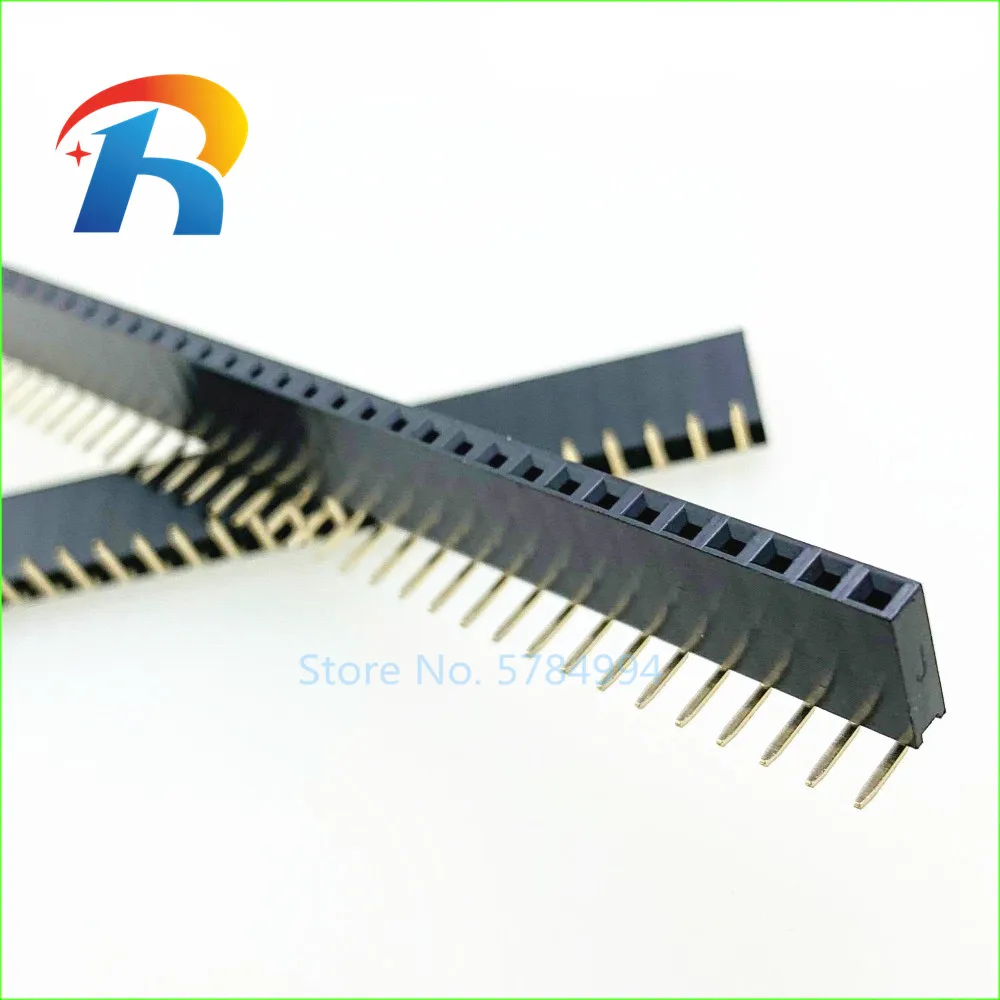 10PCS 1X2/3/4/5/6/8/10/40 Pin Single Row Right Angle Female Pin Header 2.54MM Pitch Strip Connector Socket