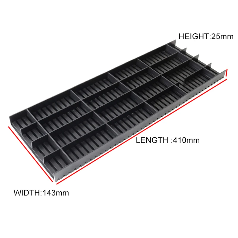 Q-PC2 ESD Pcb Holder 42 Slots Antistaic Black Conductive Tray PCBA Board Holder PCB Stand