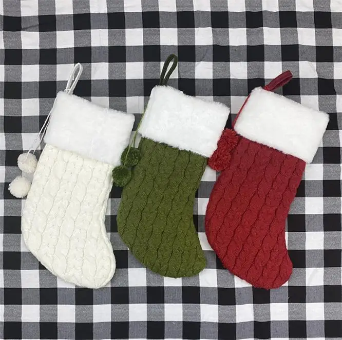 

10pcs New Year Gifts Bag Christmas Stocking Noel Christmas Decorations for Home Navidad Socks Xmas Tree Decoration Natal Decor