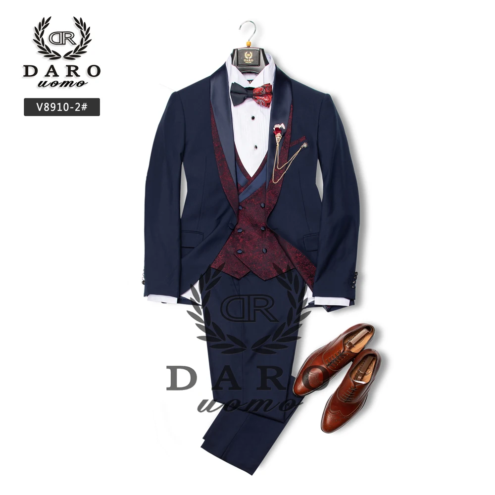 DARO Tuxedo navy blue Bridegroom Suit Wedding Groom Tuxedo Party Fitting Suit 2023 NEW Desingn