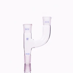 FAPE Two connection pipe, Two joint pipe, Female 29/32, Male 29/32, Laboratory glassware, Claisen connector, Borosilicate glass