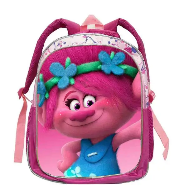 Os recém-chegados 16 polegadas mochila infantil trolls saco dos desenhos animados mochila crianças meninos idade 7-13 crianças sacos de escola para