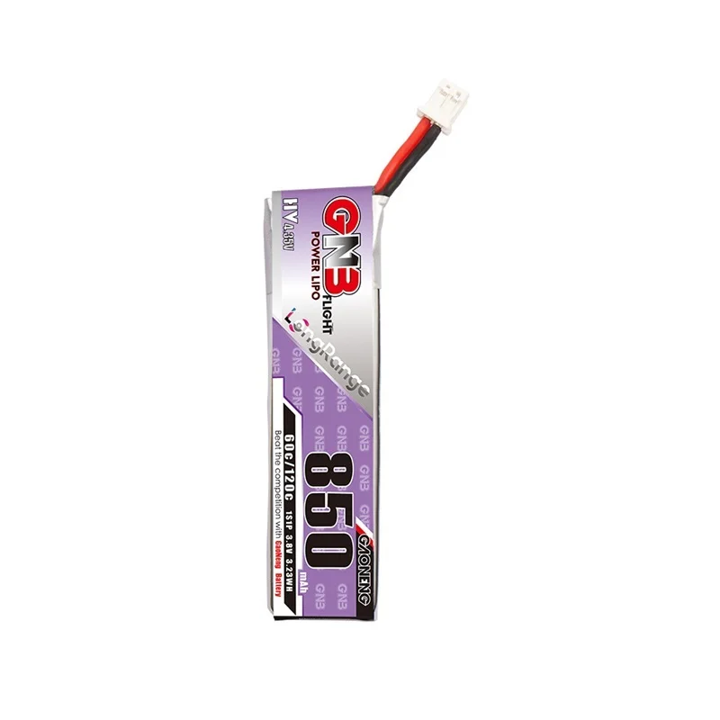 1-10PCS GAONENG GNB 1S 850mAh 3.8V 60C/120C HV 4.35V Light Weight Long Fly Times Lipo Battery with PH2.0 Plug For FPV Drone