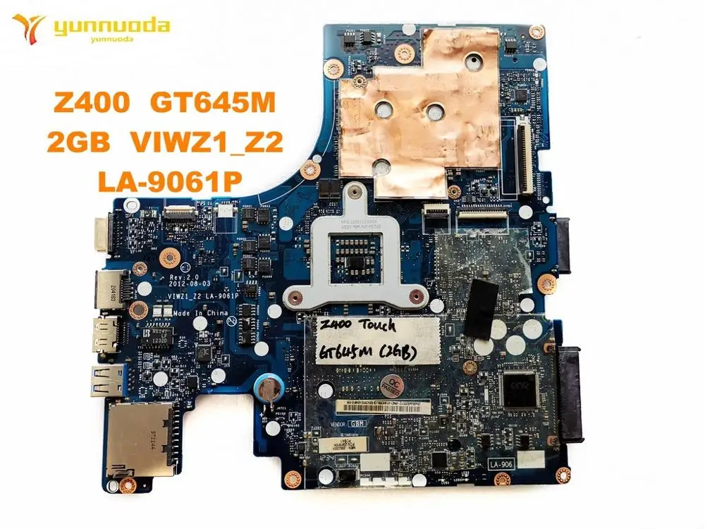 Original for Lenovo Z400 laptop  motherboard Z400  GT645M  2GB  VIWZ1_Z2  LA-9061P tested good free shipping