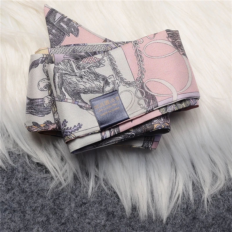 100% Really Mulberry Silk Scarf Women\'s Bandana Wraps Tied Bag Narrow Scarf Shirt Tie Ladies Neck & Hair Scarf Shawl