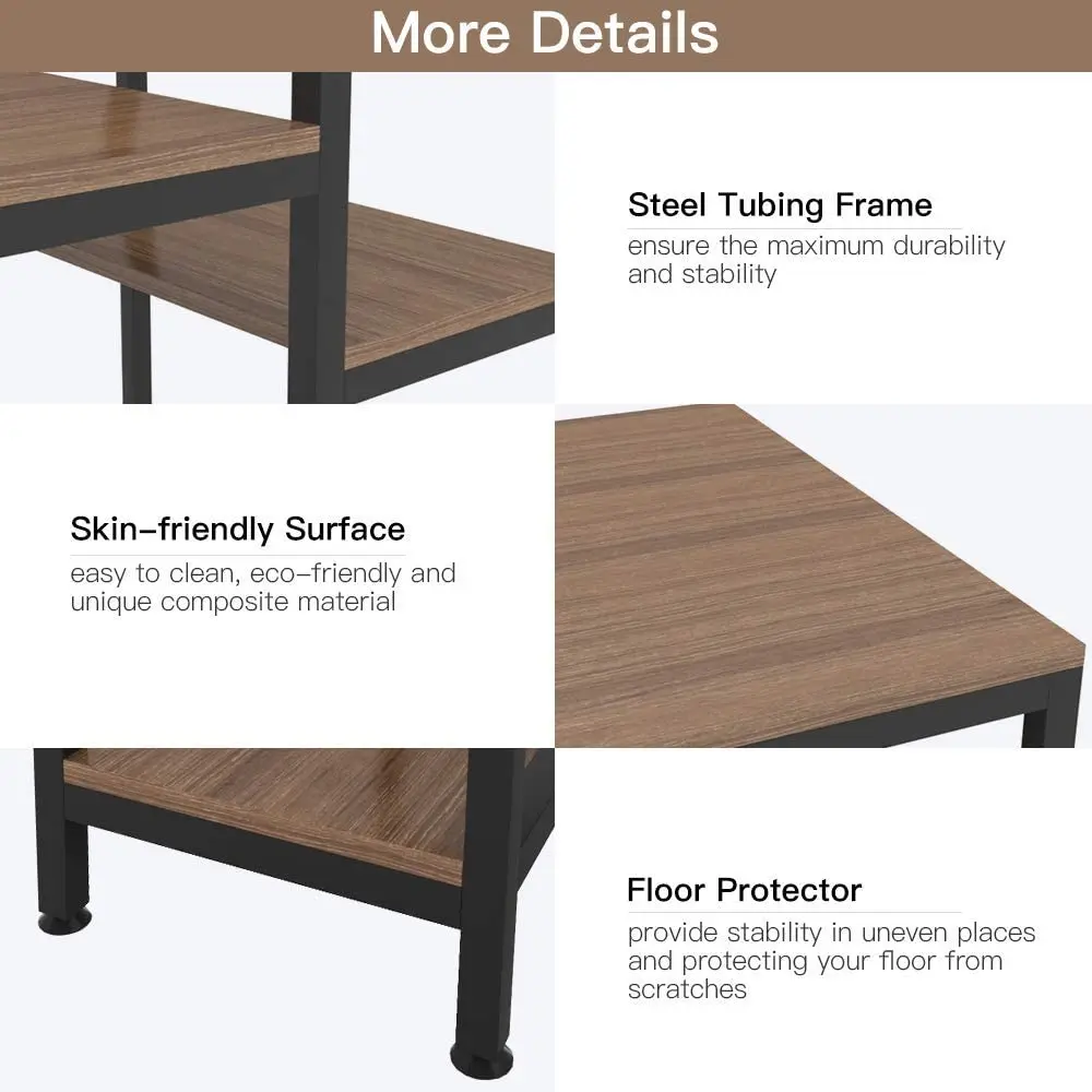 136x60x111cm Home Office Study Desk Wooden Rugged Easy Install Computer PC Table With Bookshelf Cabinet Simple Modern Style