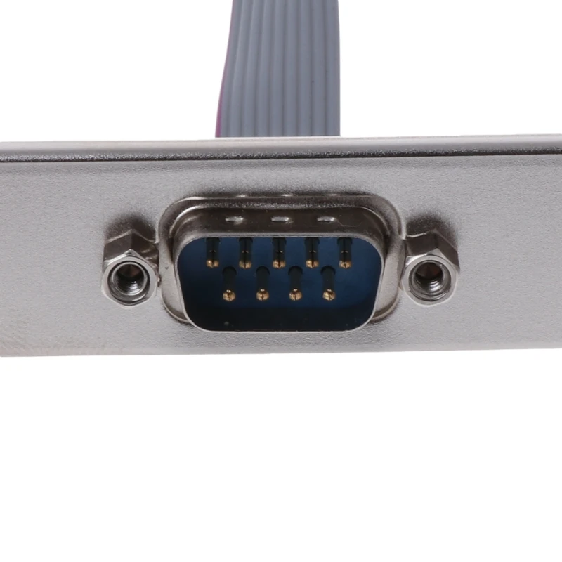 Serial 9 Pin DB9 RS232 Com Port Ribbon Cable Bracketใหม่