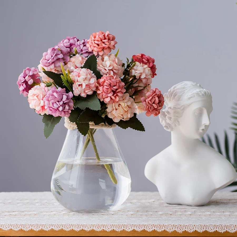 Искусственные цветы гортензии, высокое качество, маленький Шелковый Искусственный цветок для дома, отеля, DIY, свадебное украшение, цветы, венок, аксессуары Искусственные цветы гортензии, высокое качество, маленький Шелковый Искусственный цветок для дома, отеля, DIY, свадебное украшение, цветы, венок, аксессуары