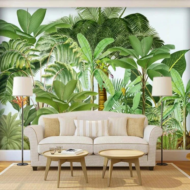 Custom papel de parede 3d, tropical rainforest murals for living room bedroom background decorative waterproof wallpaper