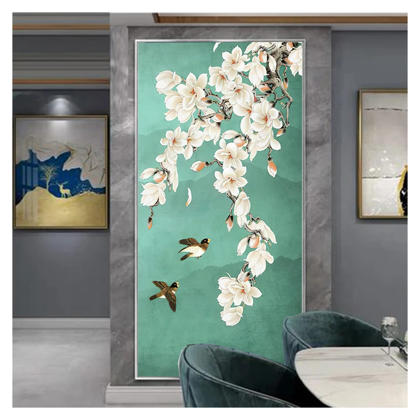 Painting Beautiful Plant Big Poster N Print Abstract Art Wall Picture for Living Room Kitchen Chinese Ginkgo Flower Bird Canvas