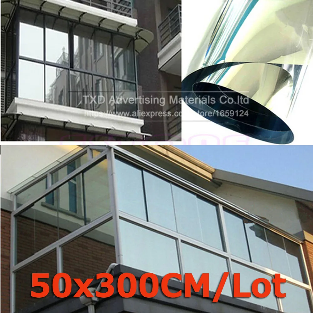 50cm*300cm/lot Silver Car Window Tint Film Glass ar Auto House Commercial Solar Protection Summer by free shipping