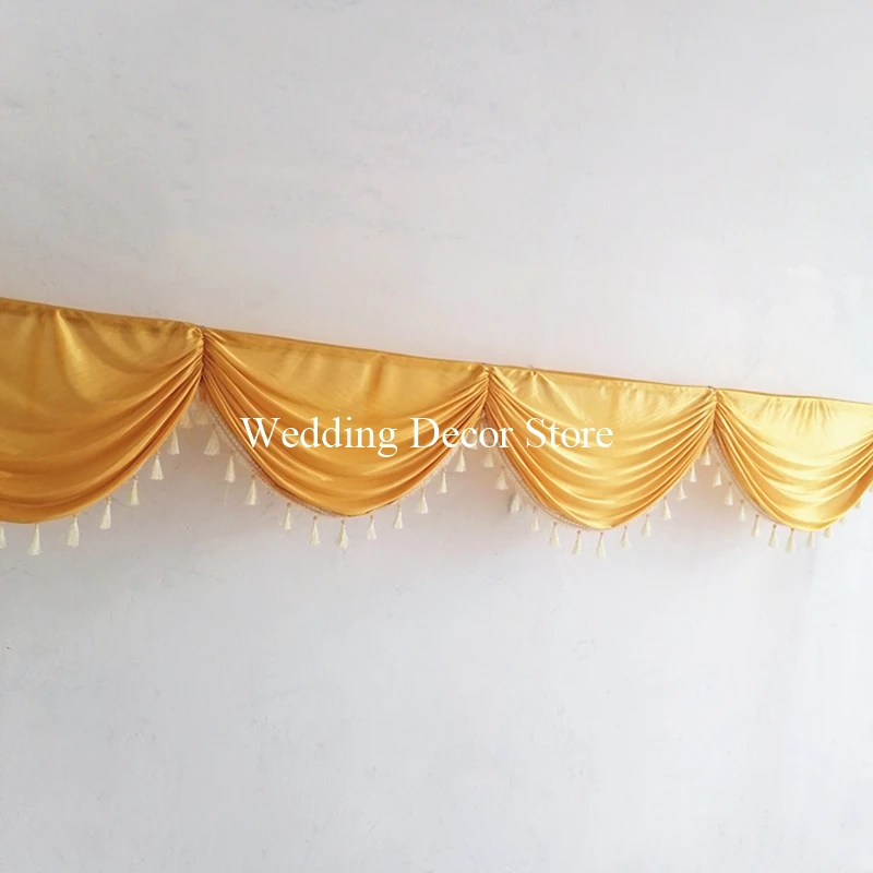 Customize Ice Silk Swag Tassel Beads Drape Valance for Backdrop Curtain Wedding Stage Background Event Party Decoration