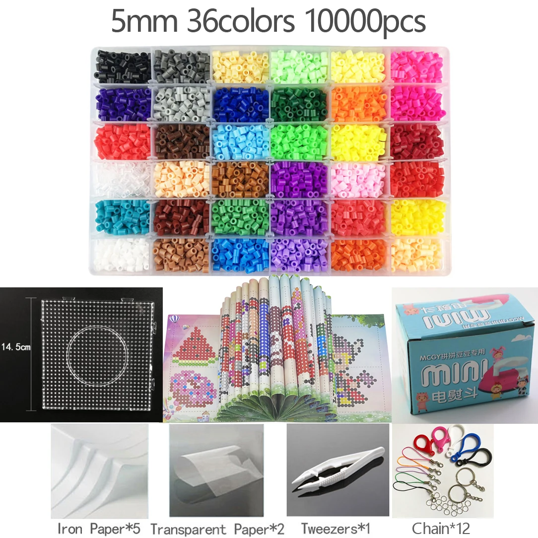 Kit De Perles à Repasser 11000 PCS 5mm - 24 Couleurs, Plaques Et Accessoires DIY Pour Enfants Créatifs