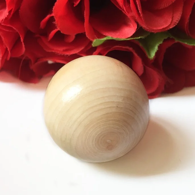 Freeshipping natural color 45mm wooden ball, with clear varnish for wholesale