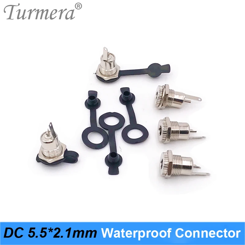 Turmera Battery Connector DC 5.5 mm x 2.1mm DC Power Jack Socket Female Connector DC 5.5*2.1 Waterproof for Screwdriver Battery