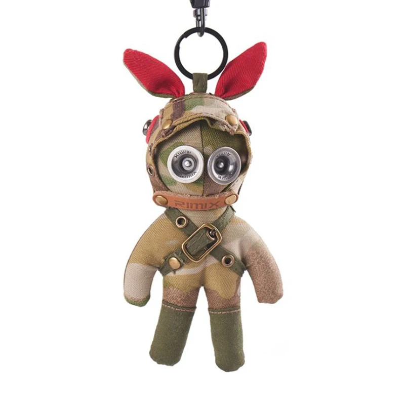 RIMIX Military Tactical Rabbit Keychain Camo Steampunk Style Key Pendant Car Backpack Keychain Good for Placed Behind The Backpa