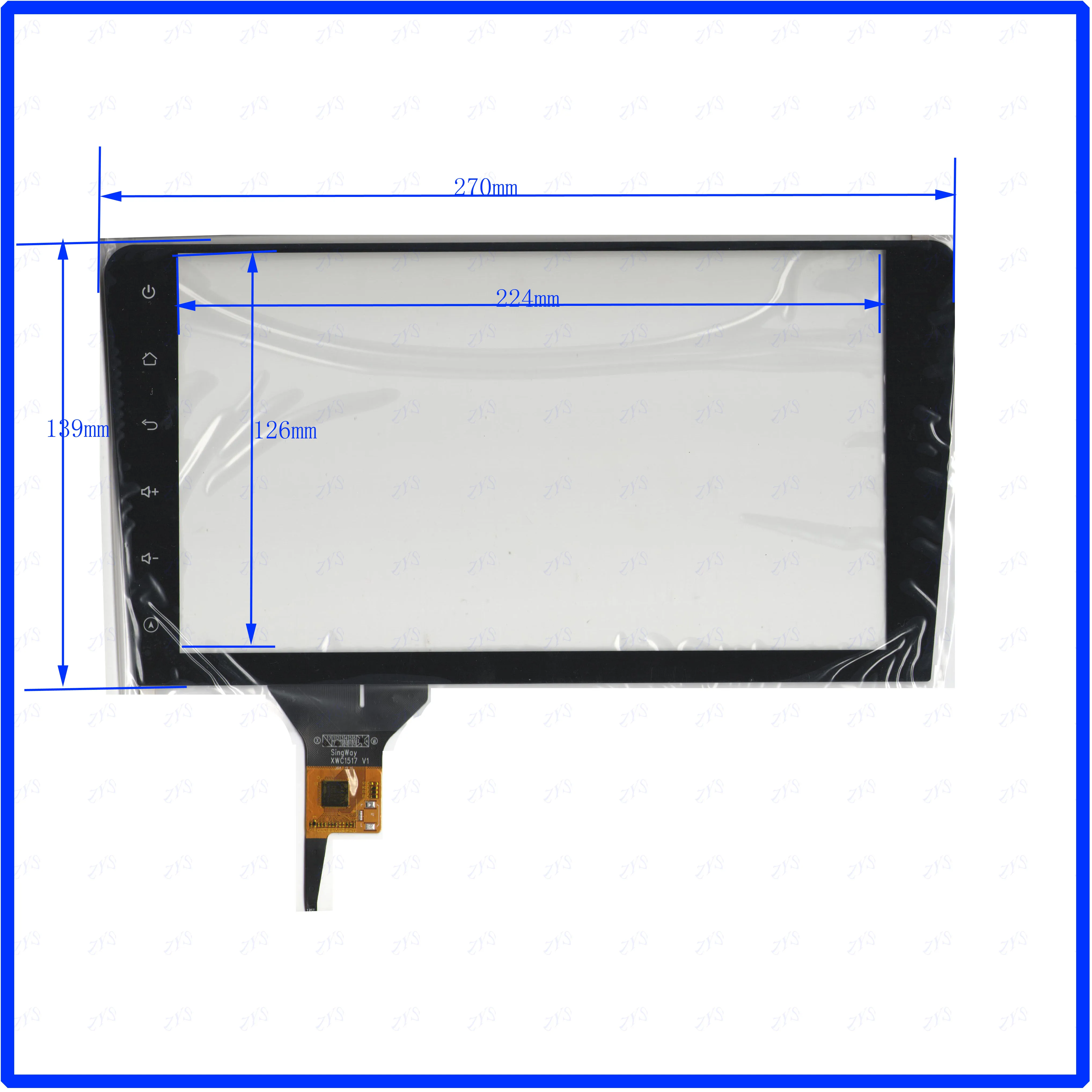 

ZhiYuSun XWC1517 Freeshipping 9inch Capacitive screen For GPS CAR 270mm*139mm Touchsensor glass 270*139