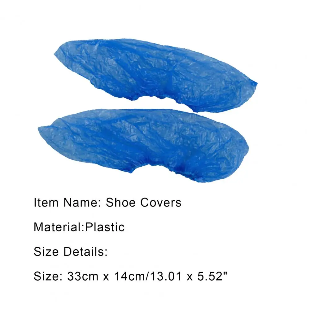 100Pcs Non-Slip Plastic Disposable Shoe Covers Cleaning Protective Overshoes for Hotel