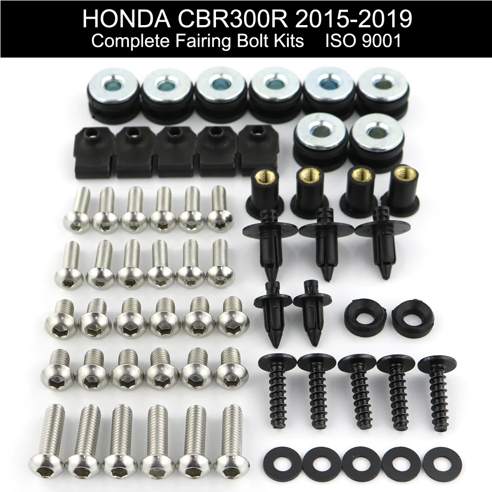 

For Honda CBR300R CBR 300R 2015 2016 2017 2018 2019 Complete Full Fairing Bolts Kit Nut Fairing Clips Motorcycle Stainless Steel