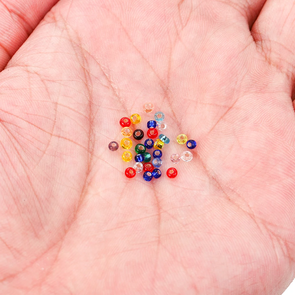 1800pcs/lot Lined Hole Crystal Round Translucent Czech Glass Small Seed Beads For DIY Bracelet Findings Jewelry Makings