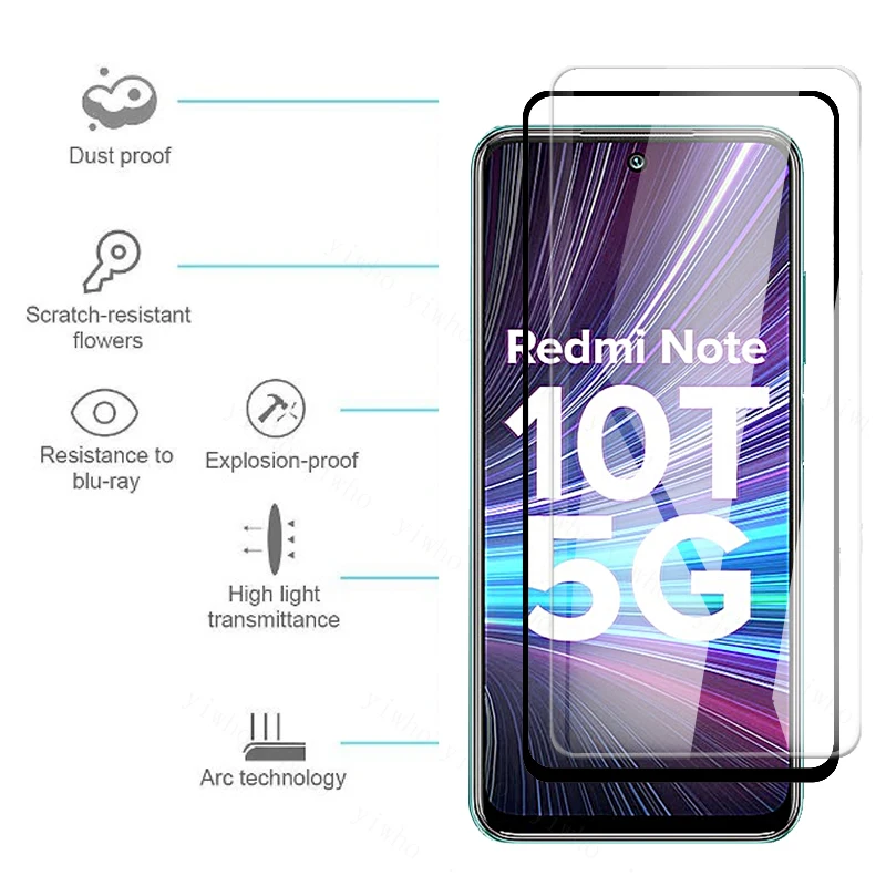 ل شاومي Redmi نوت 10t الزجاج واقية ل شاومي Redmi نوت 10t حامي الشاشة ريدمي لا سلامة الزجاج 10s 10 9 8 برو ماكس T