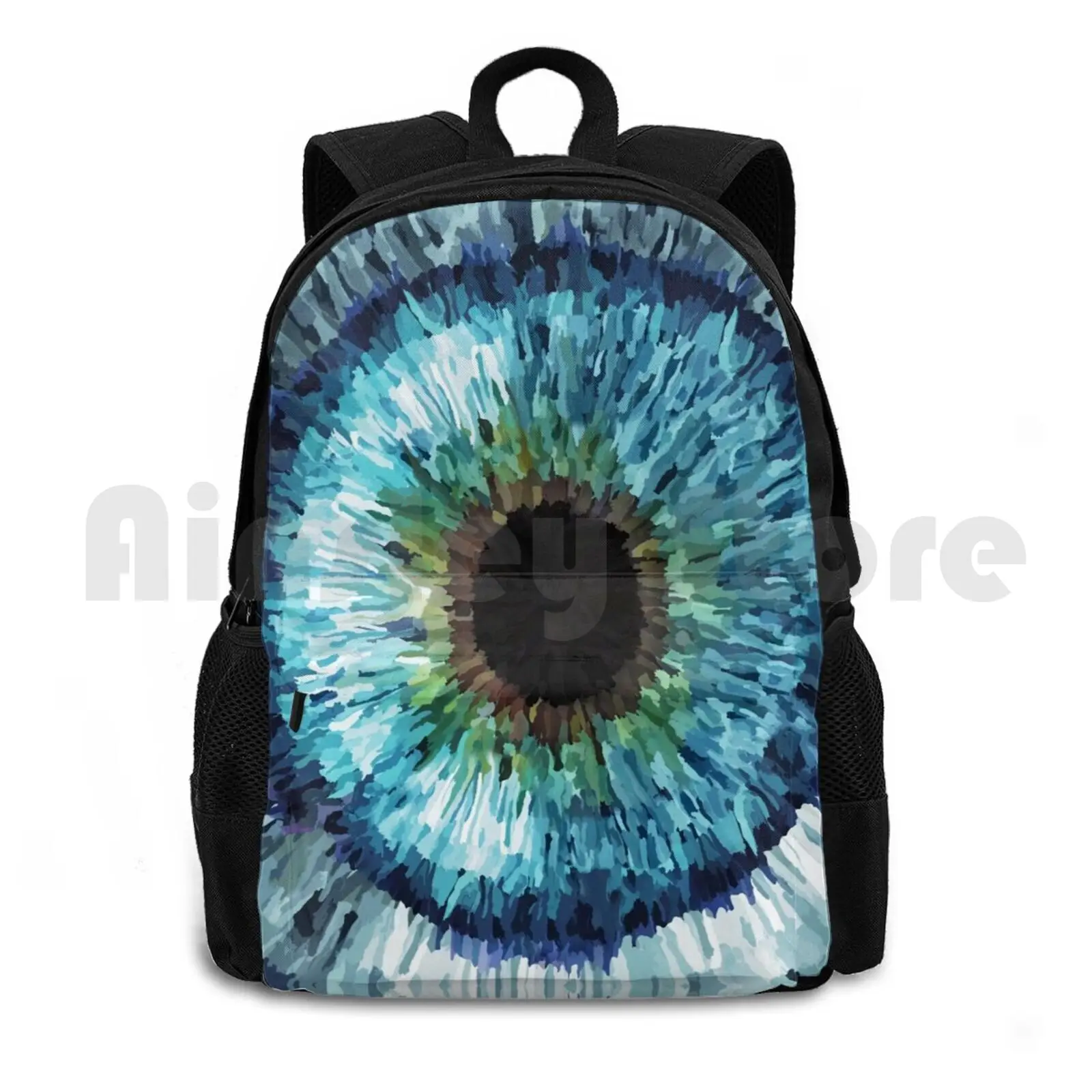 

Inseyed Outdoor Hiking Backpack Waterproof Camping Travel Eye Eyes Sauron Hippye Vintage Old Scary Creepy Stroke The Strokes