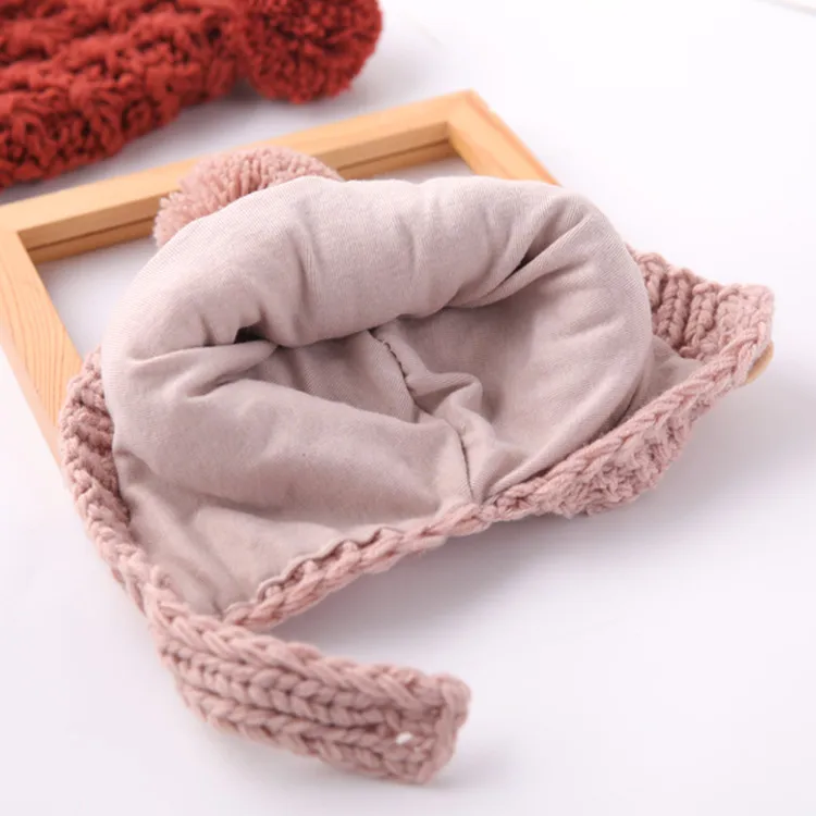 Beanies bebê recém-nascido chapéu pompon inverno crianças chapéu de malha bonito boné para meninas meninos casual cor sólida meninas chapéu do bebê